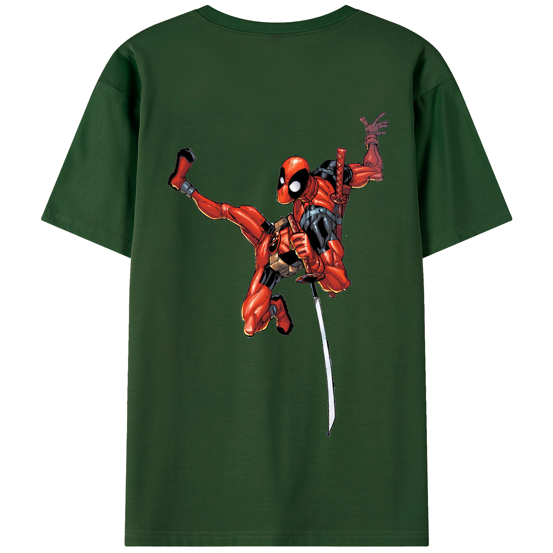 （画像用） Deadpool デッドプール 綿100％半袖Tシャツ（背面プリント）